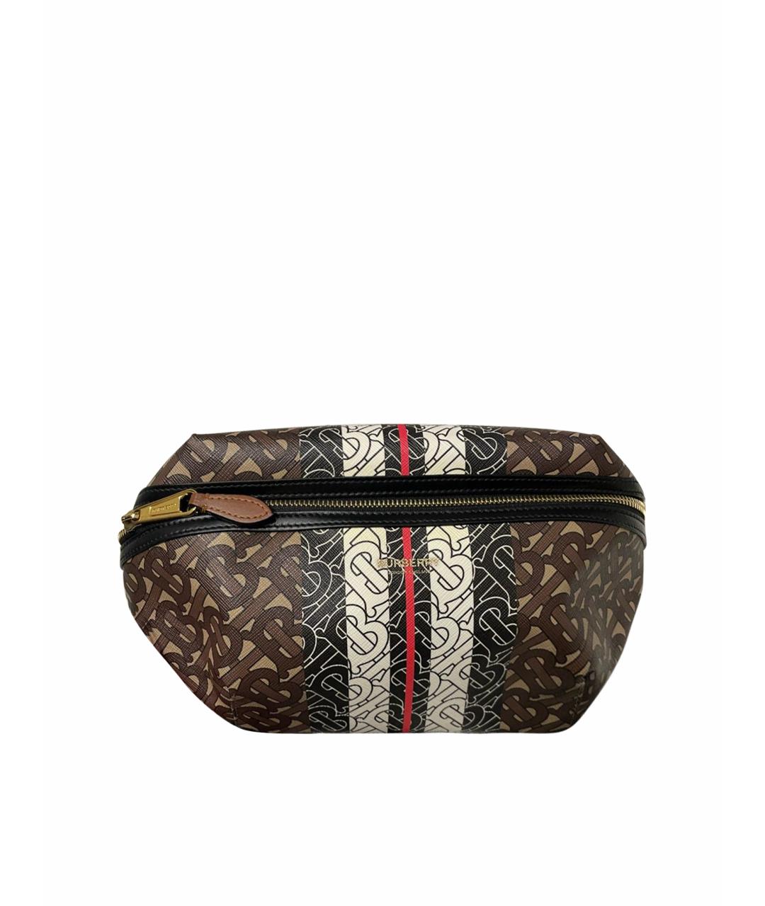 BURBERRY Коричневая кожаная поясная сумка, фото 1