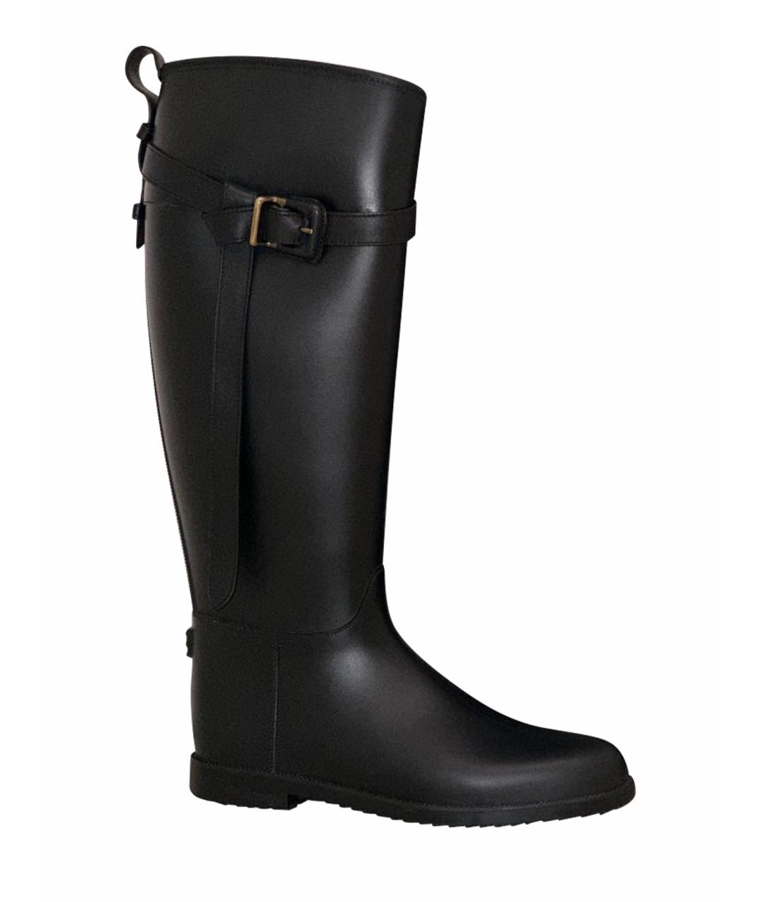 BURBERRY Черные резиновые сапоги, фото 1