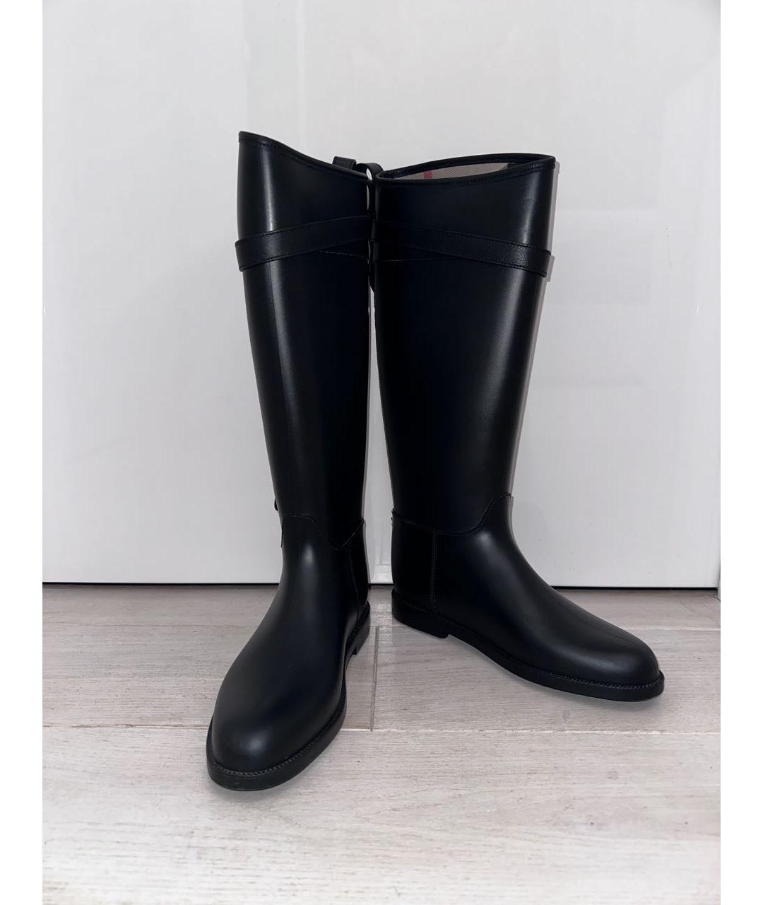 BURBERRY Черные резиновые сапоги, фото 2