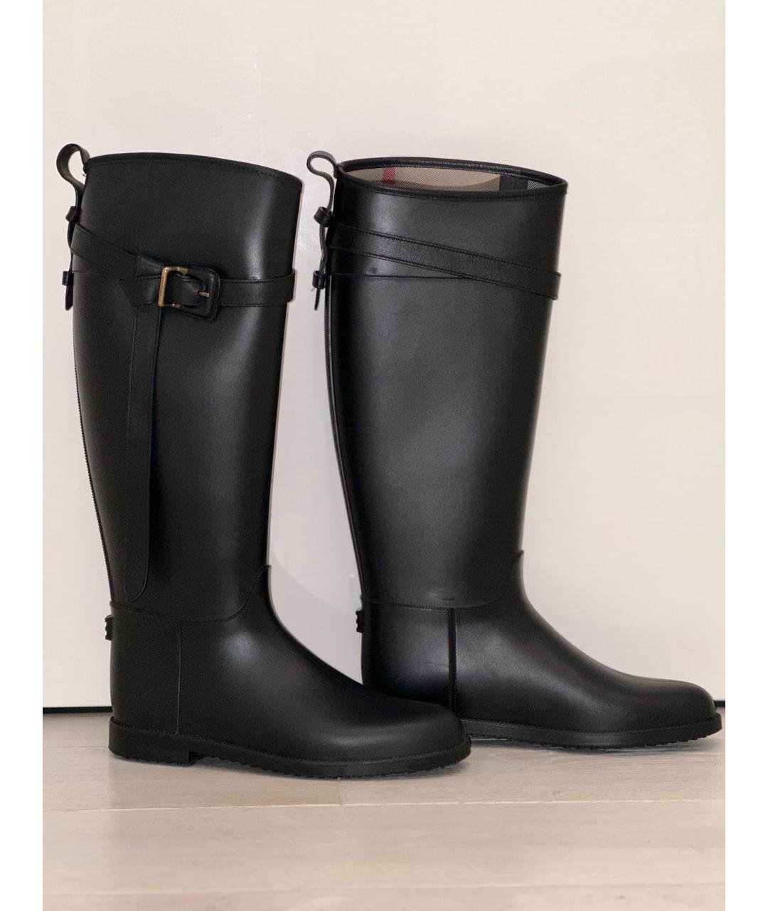 BURBERRY Черные резиновые сапоги, фото 7