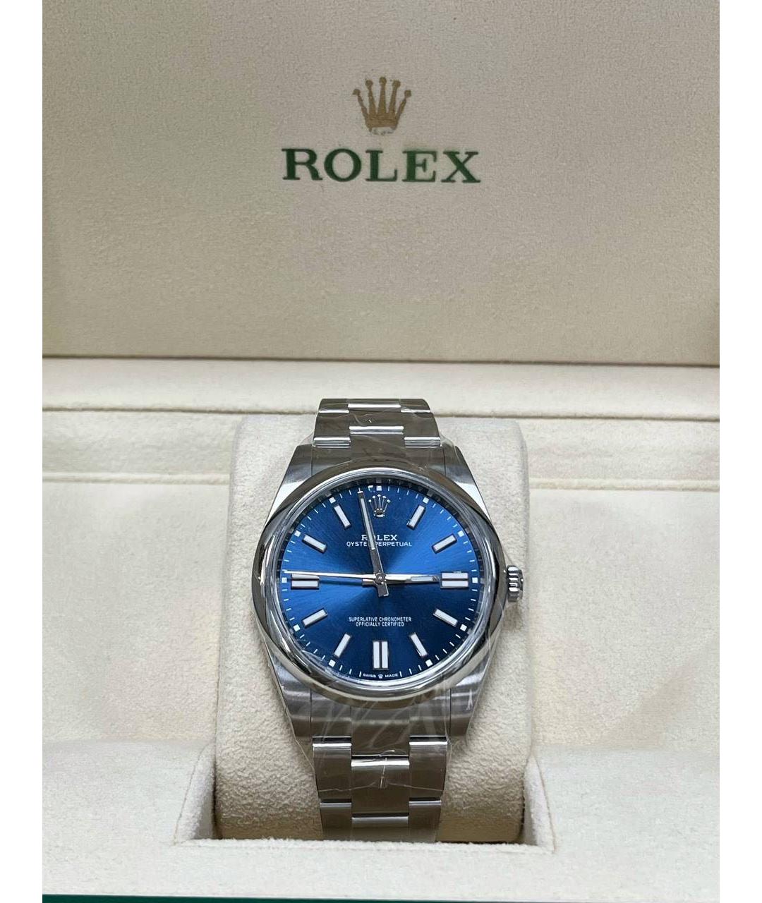 ROLEX Синие стальные часы, фото 5