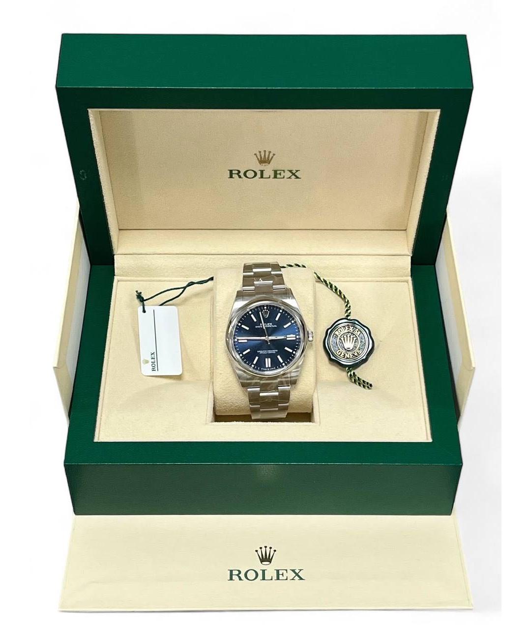 ROLEX Синие стальные часы, фото 4
