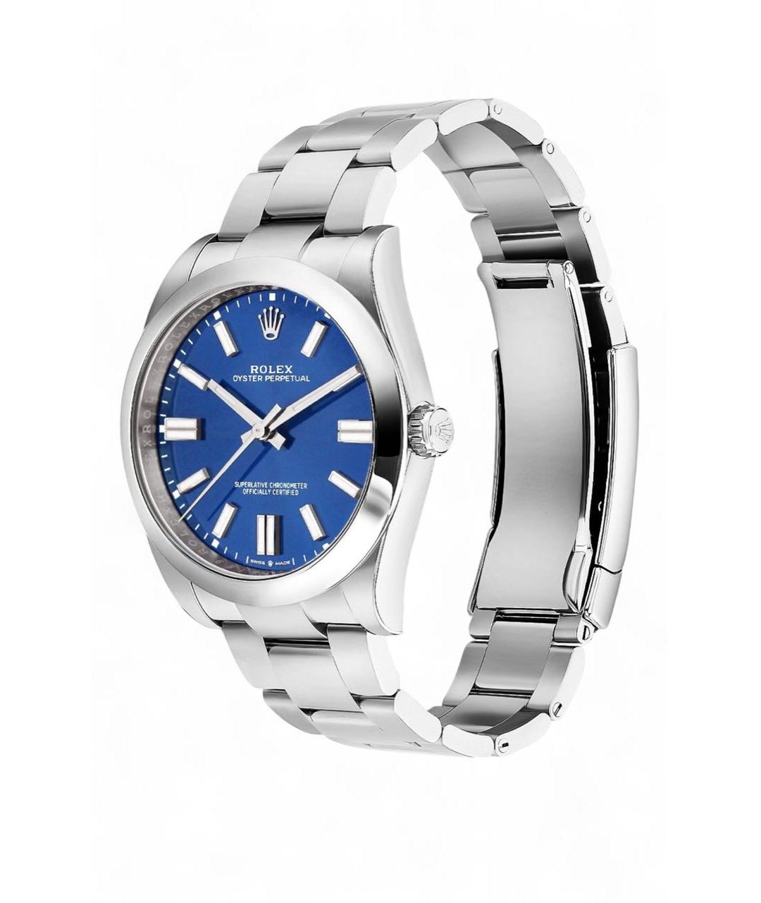 ROLEX Синие стальные часы, фото 2