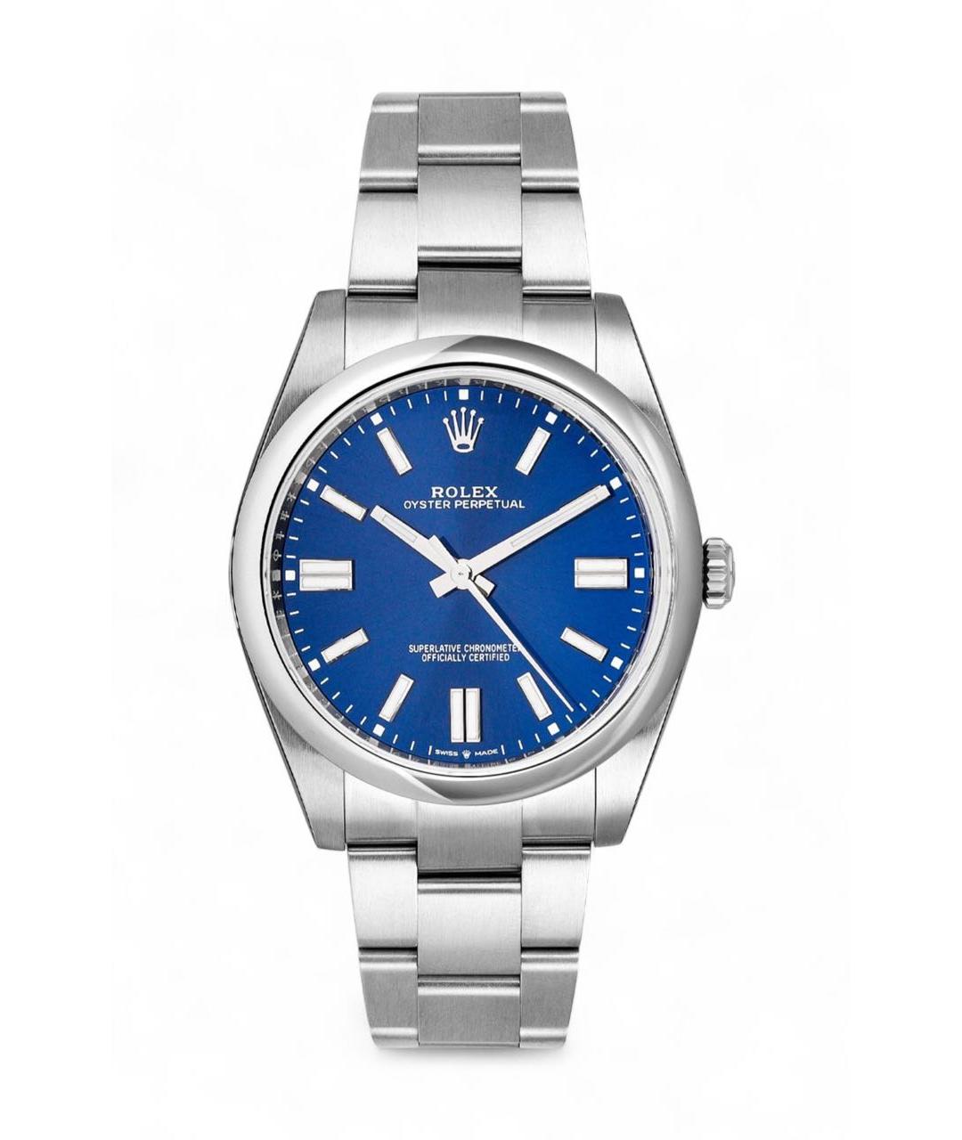 ROLEX Синие стальные часы, фото 1