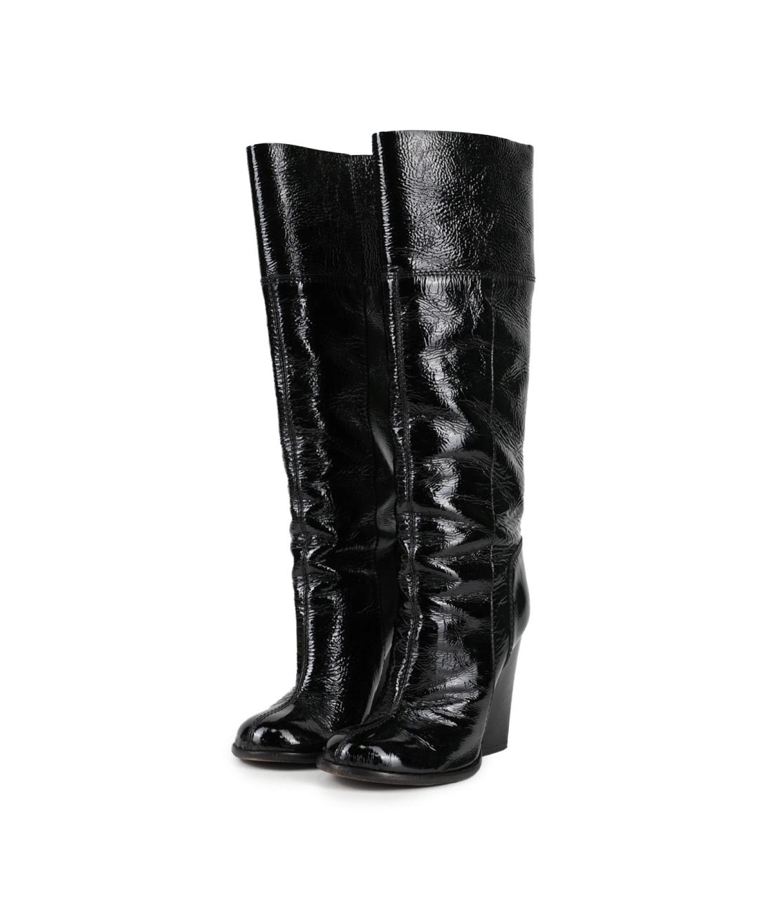 DOLCE&GABBANA Черные сапоги из лакированной кожи, фото 2