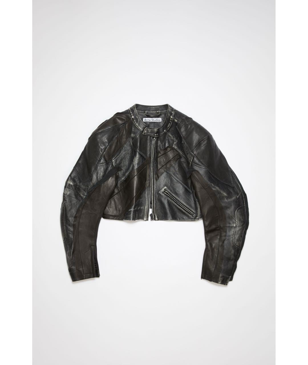 ACNE STUDIOS Антрацитовая кожаная куртка, фото 7