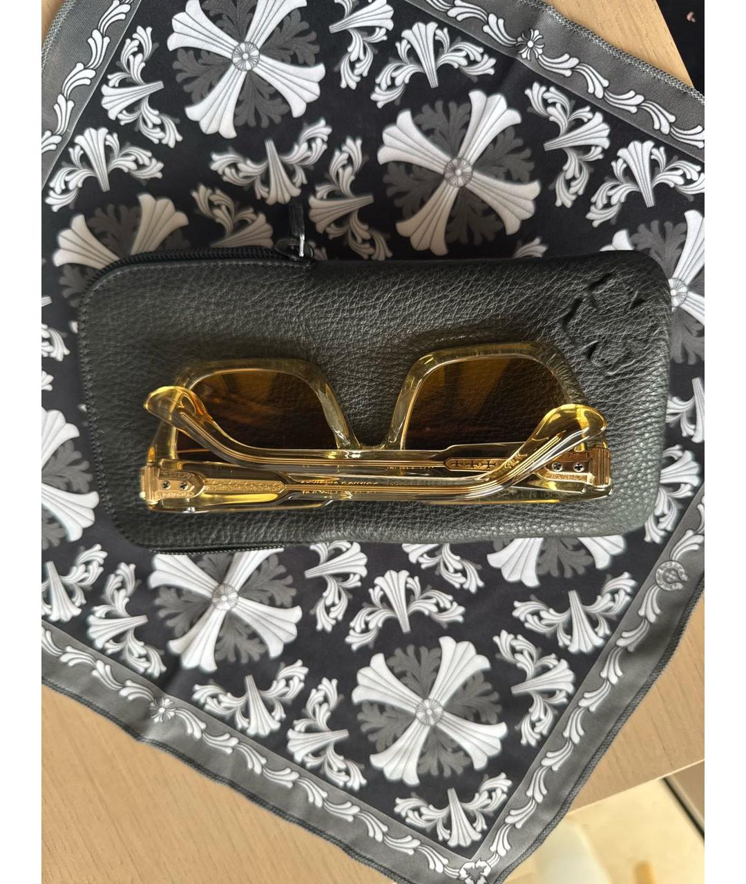 CHROME HEARTS Желтые пластиковые солнцезащитные очки, фото 5