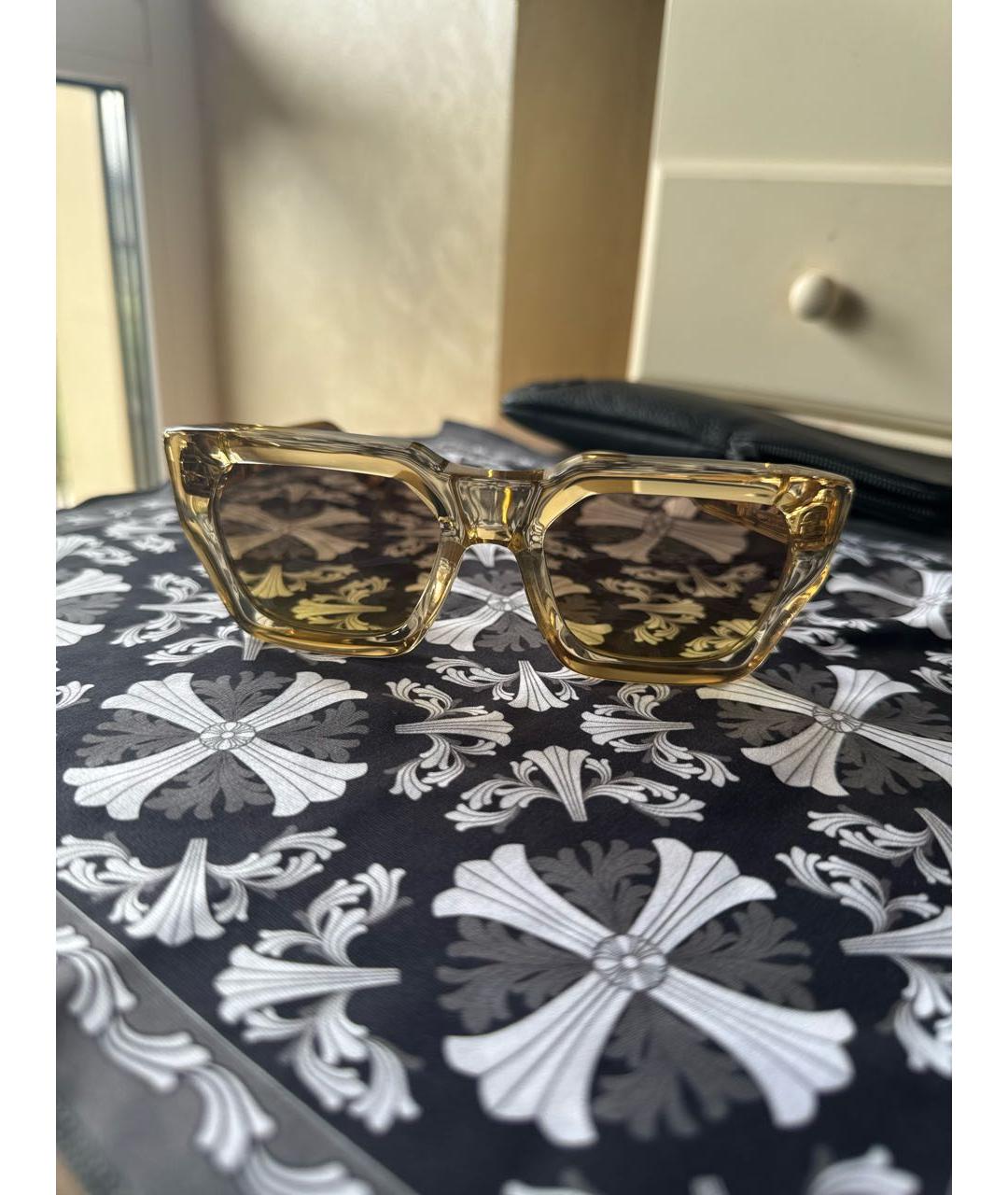 CHROME HEARTS Желтые пластиковые солнцезащитные очки, фото 6