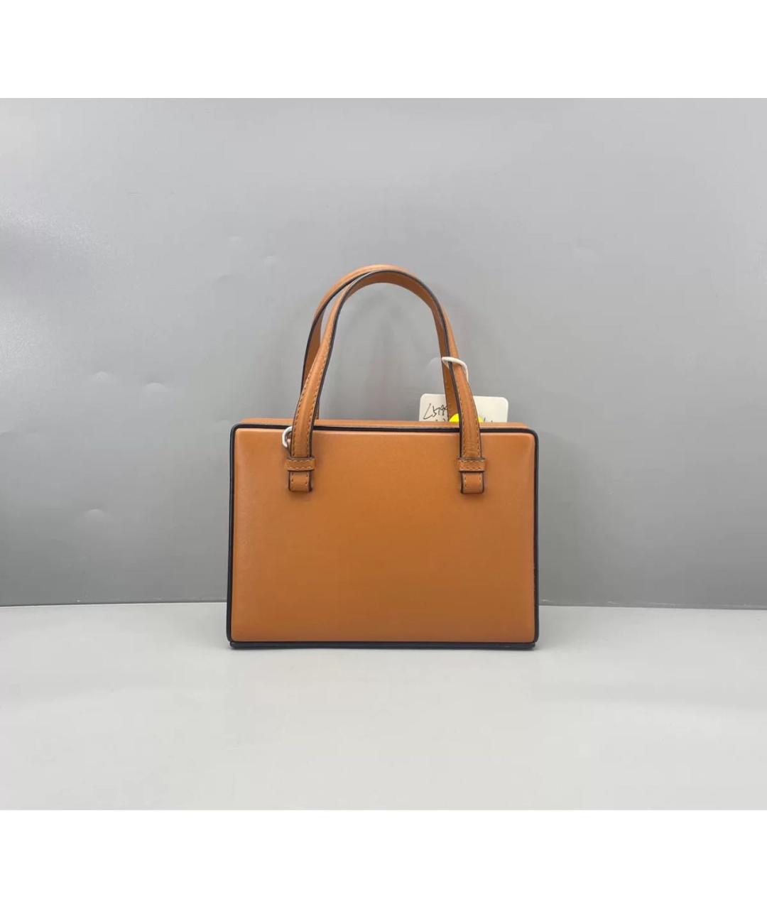 LOEWE Коричневая кожаная сумка с короткими ручками, фото 3