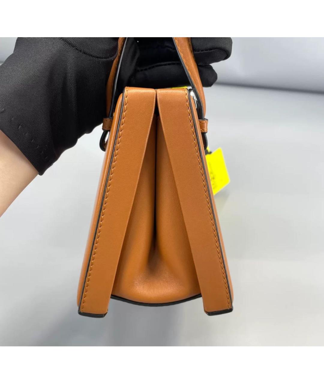 LOEWE Коричневая кожаная сумка с короткими ручками, фото 4