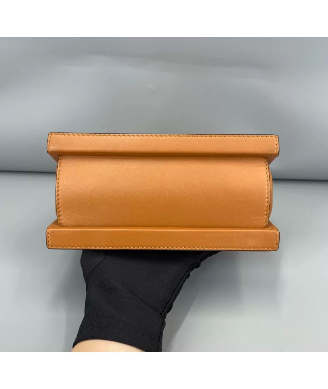 LOEWE Коричневая кожаная сумка с короткими ручками, фото 5