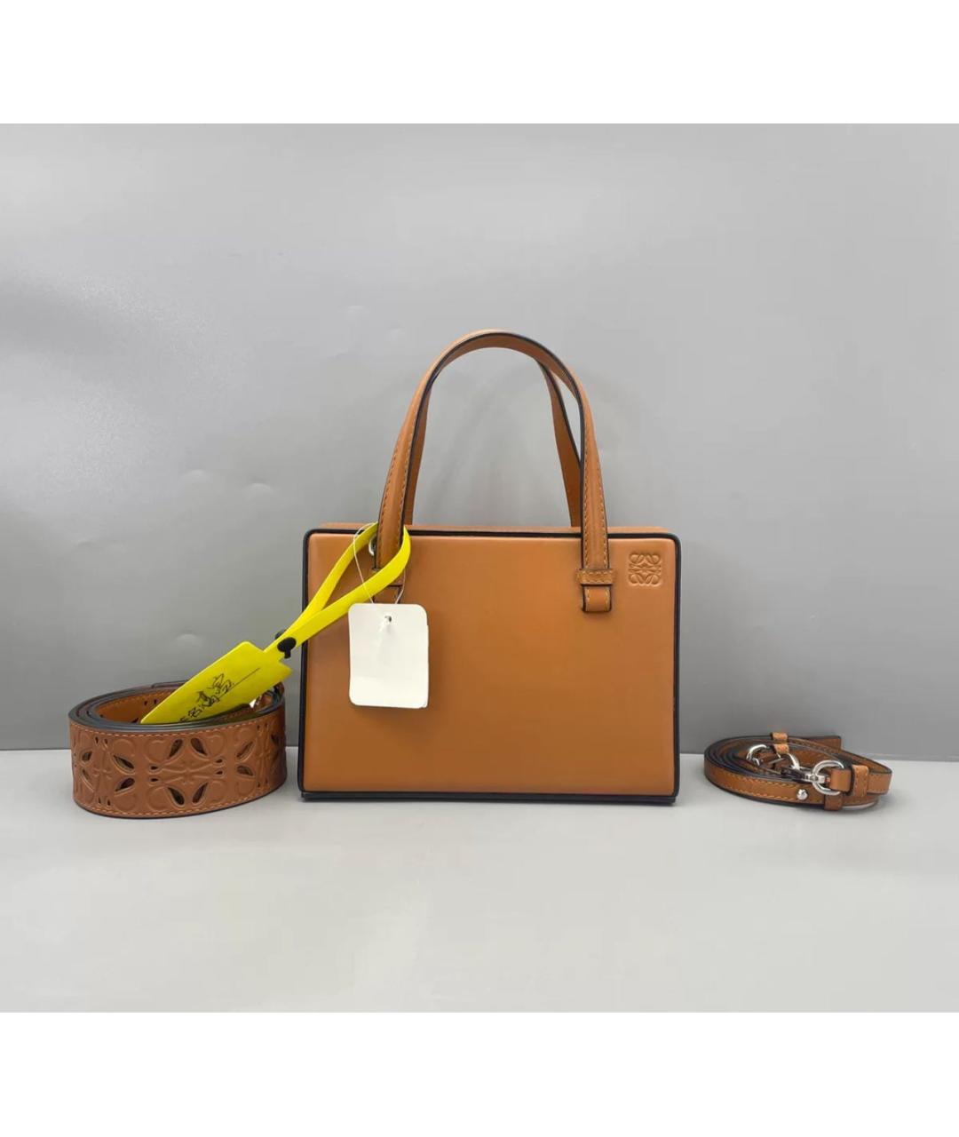 LOEWE Коричневая кожаная сумка с короткими ручками, фото 2