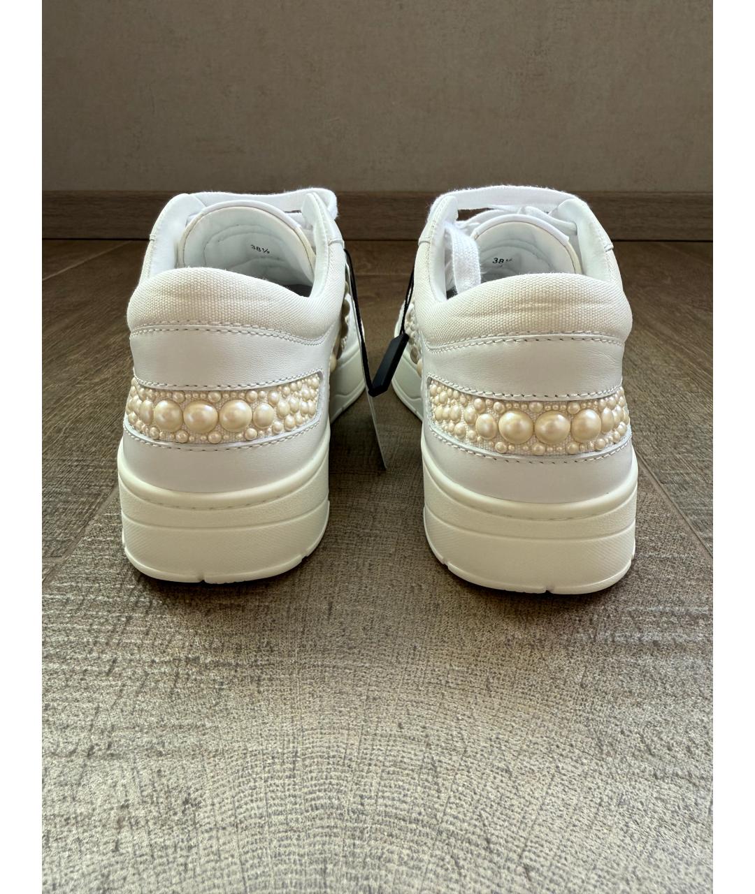 JIMMY CHOO Белые кожаные кроссовки, фото 4
