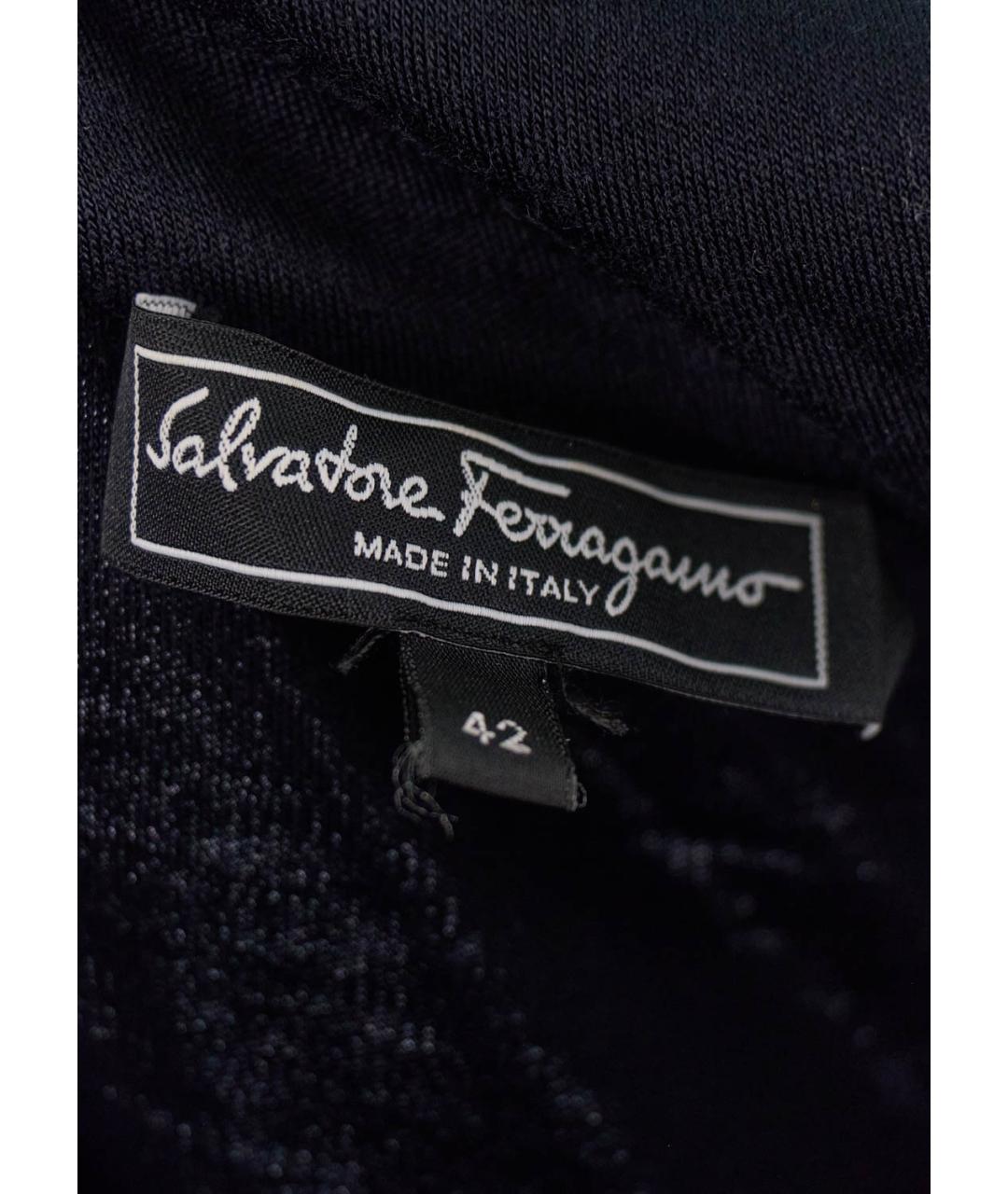 FERRAGAMO Черное шерстяное повседневное платье, фото 3