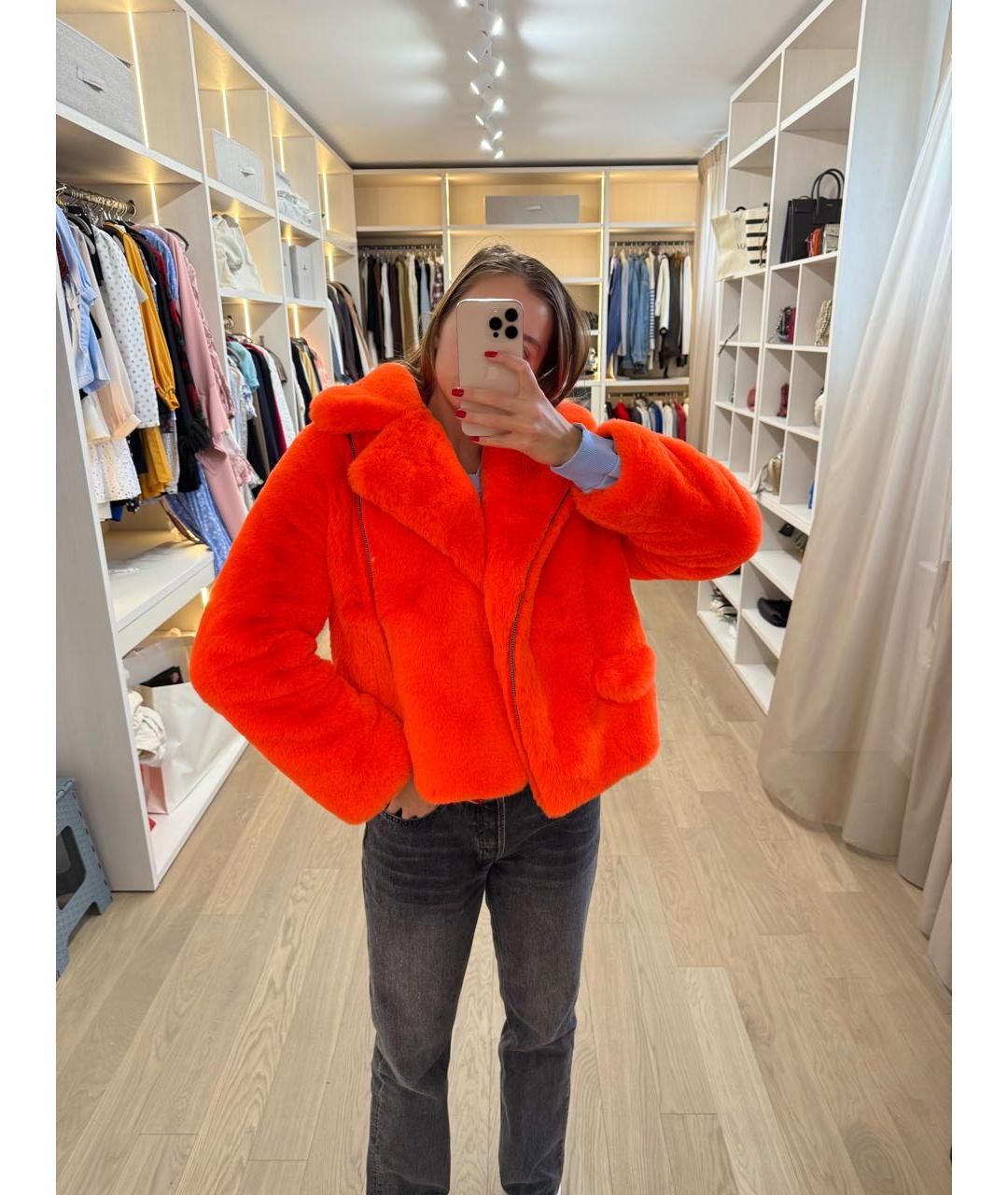 ZADIG & VOLTAIRE Оранжевая полиэстеровая шуба, фото 6