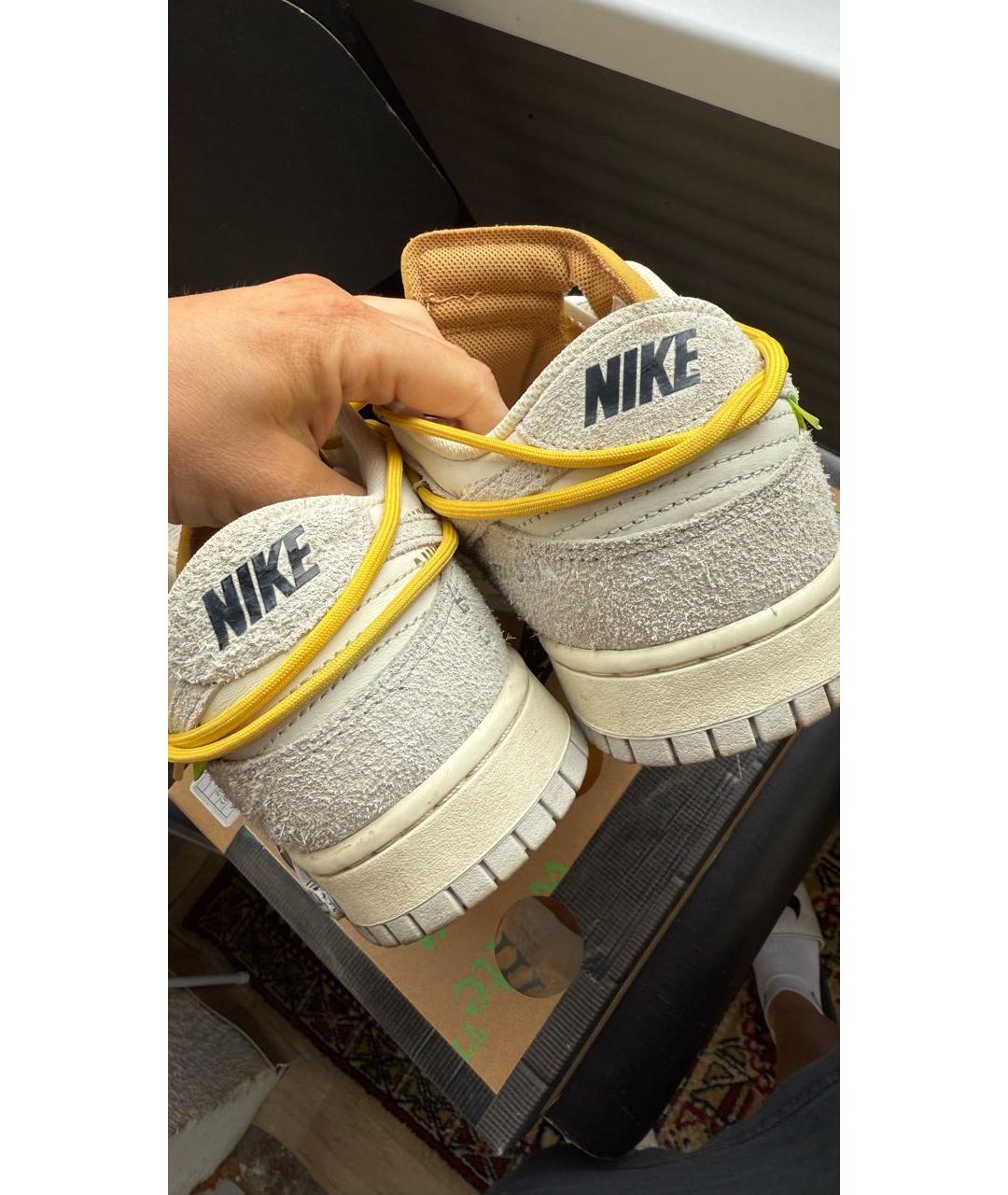 NIKE X OFF-WHITE Серые замшевые низкие кроссовки / кеды, фото 7
