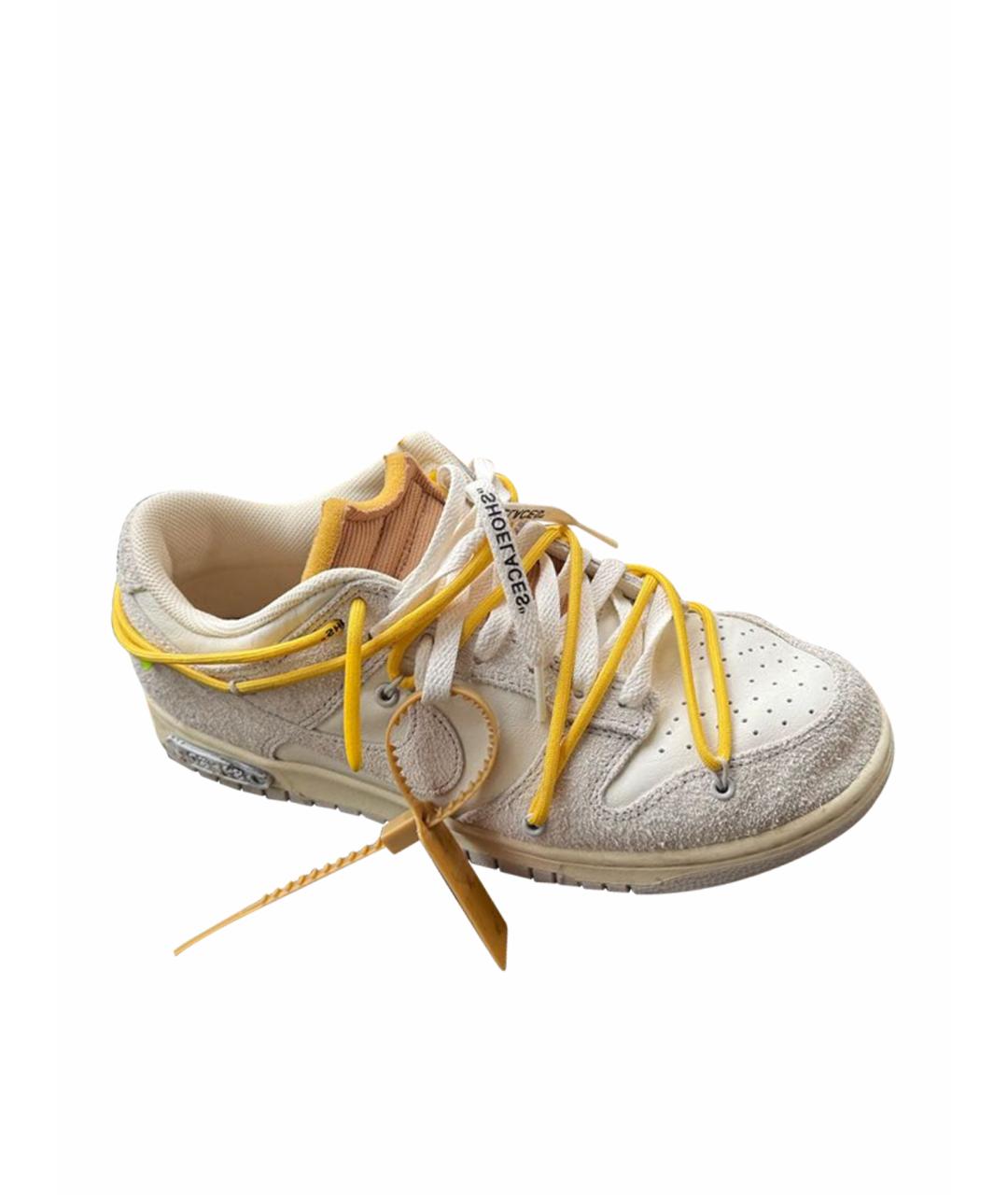 NIKE X OFF-WHITE Серые замшевые низкие кроссовки / кеды, фото 1