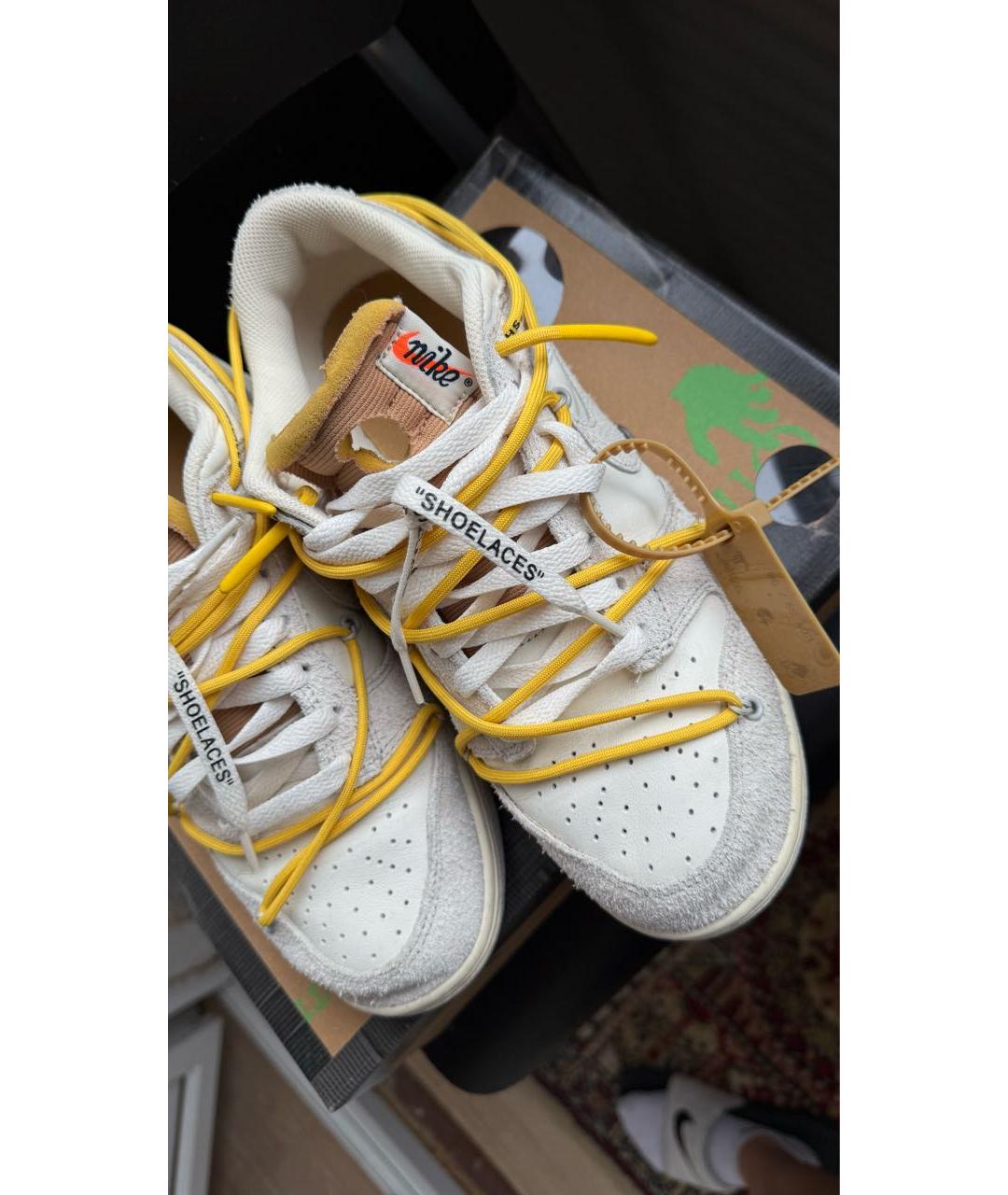 NIKE X OFF-WHITE Серые замшевые низкие кроссовки / кеды, фото 4