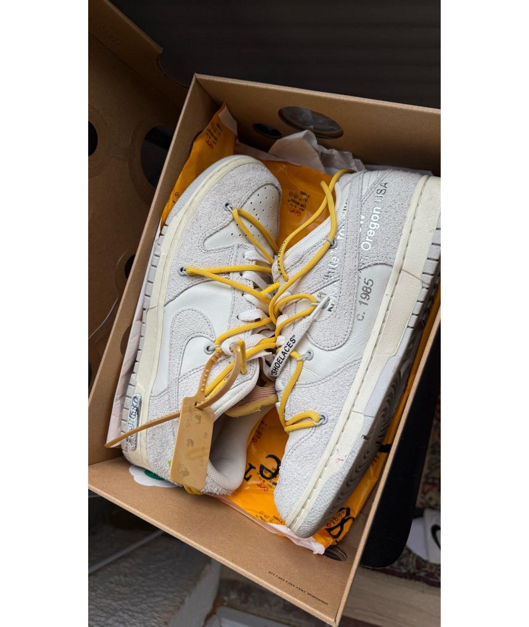 NIKE X OFF-WHITE Серые замшевые низкие кроссовки / кеды, фото 3