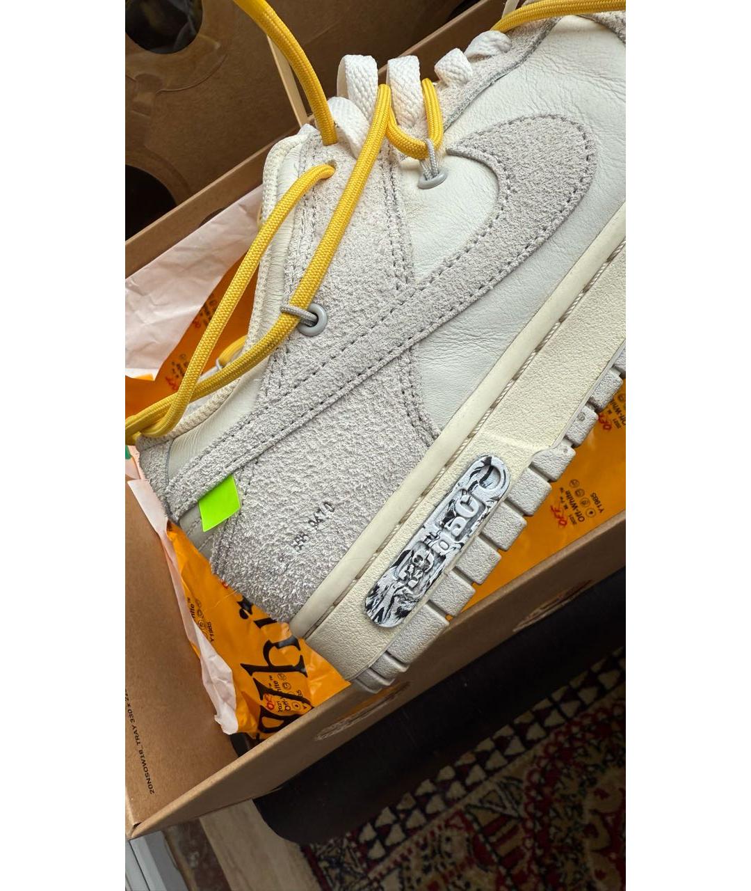 NIKE X OFF-WHITE Серые замшевые низкие кроссовки / кеды, фото 5