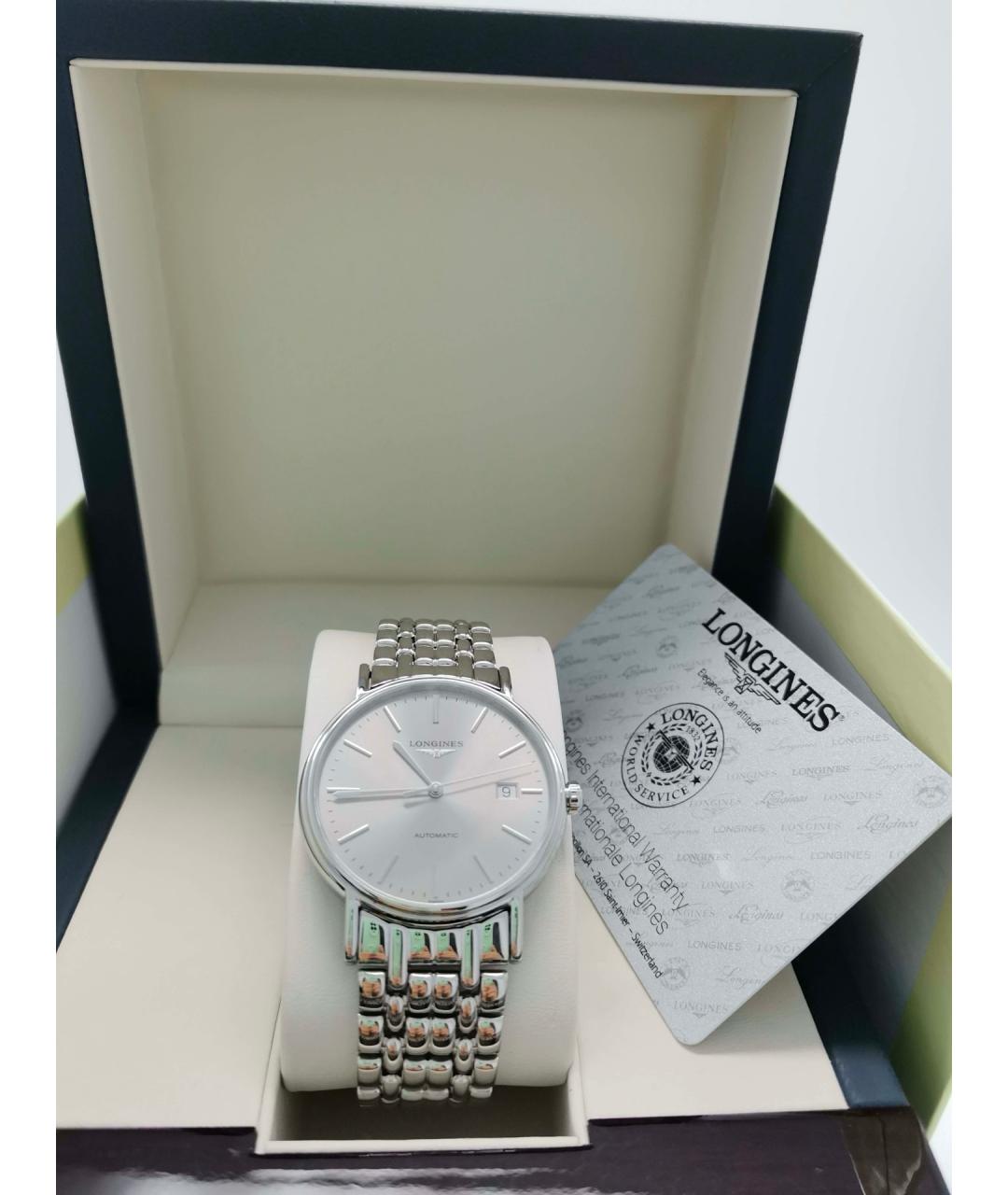 LONGINES Серые металлические часы, фото 2