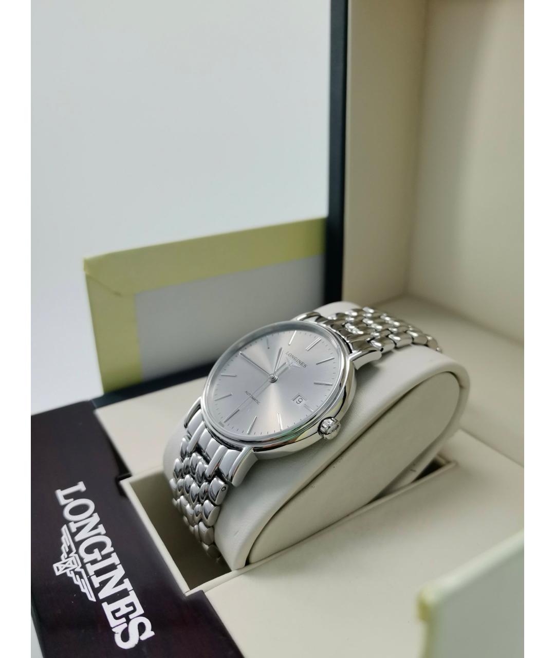 LONGINES Серые металлические часы, фото 6