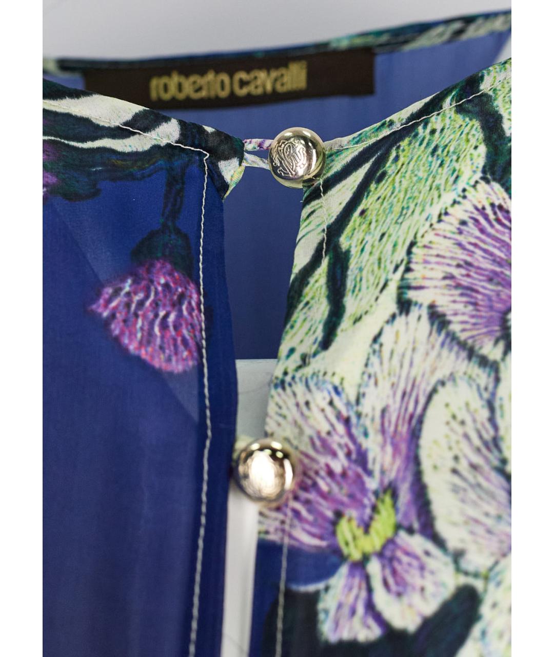 ROBERTO CAVALLI Мульти шелковое платье, фото 4
