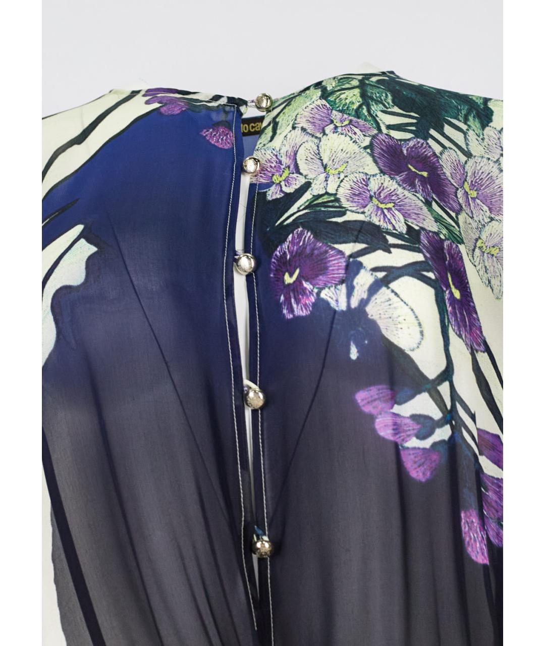 ROBERTO CAVALLI Мульти шелковое платье, фото 5