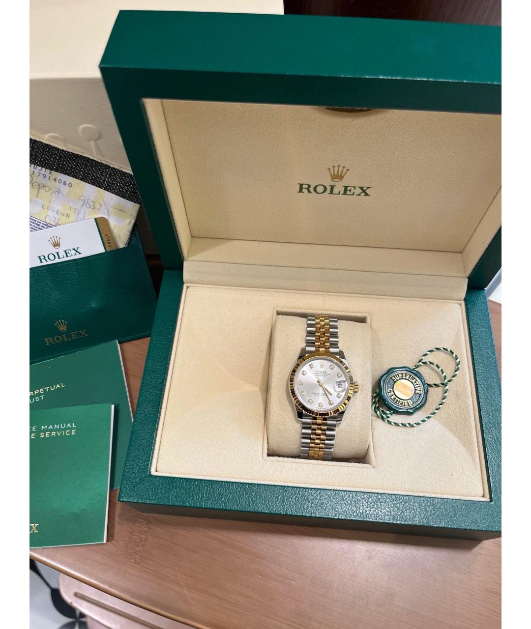 ROLEX Серебряные часы из желтого золота, фото 3