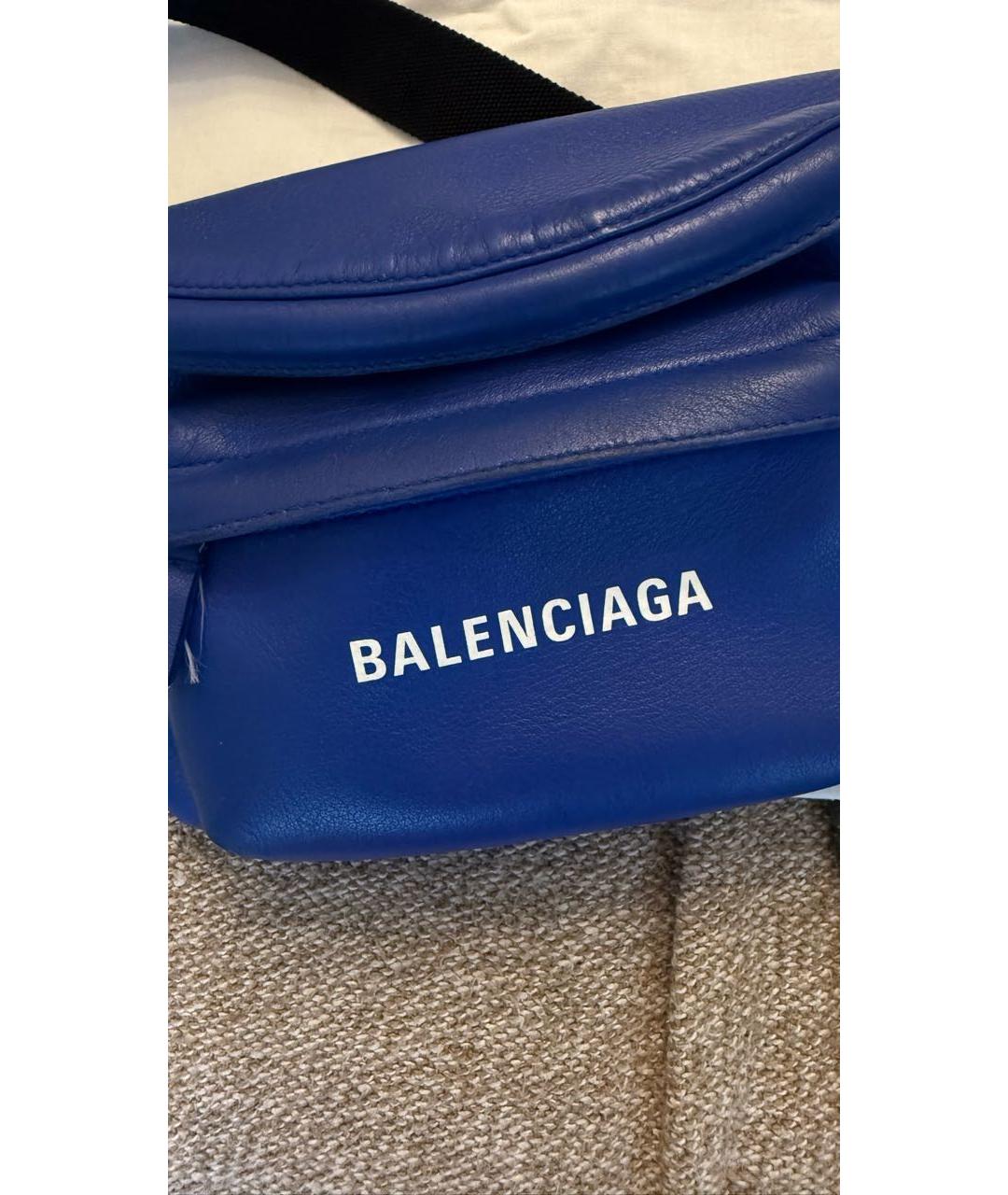 BALENCIAGA Синяя кожаная поясная сумка, фото 2