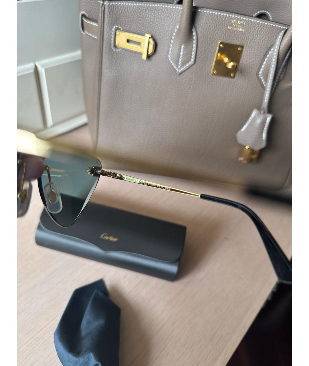 CARTIER Синие металлические солнцезащитные очки, фото 4