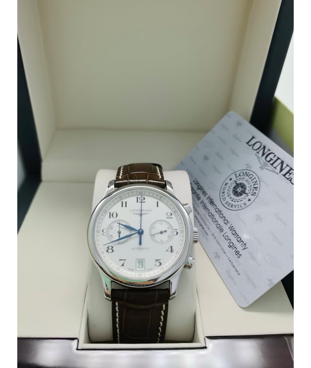 LONGINES Белые металлические часы, фото 2