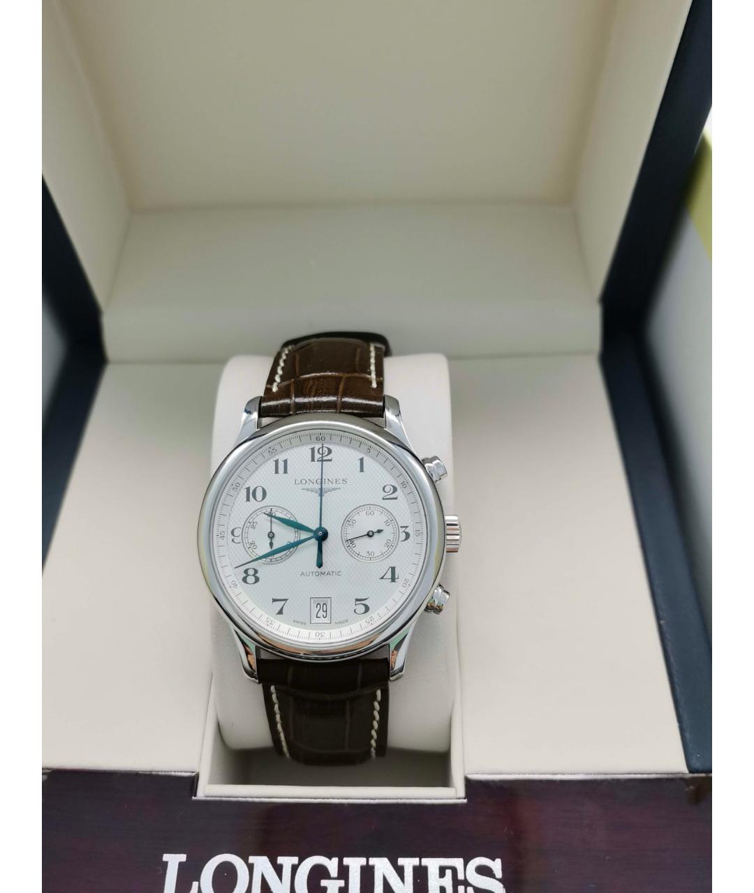 LONGINES Белые металлические часы, фото 4