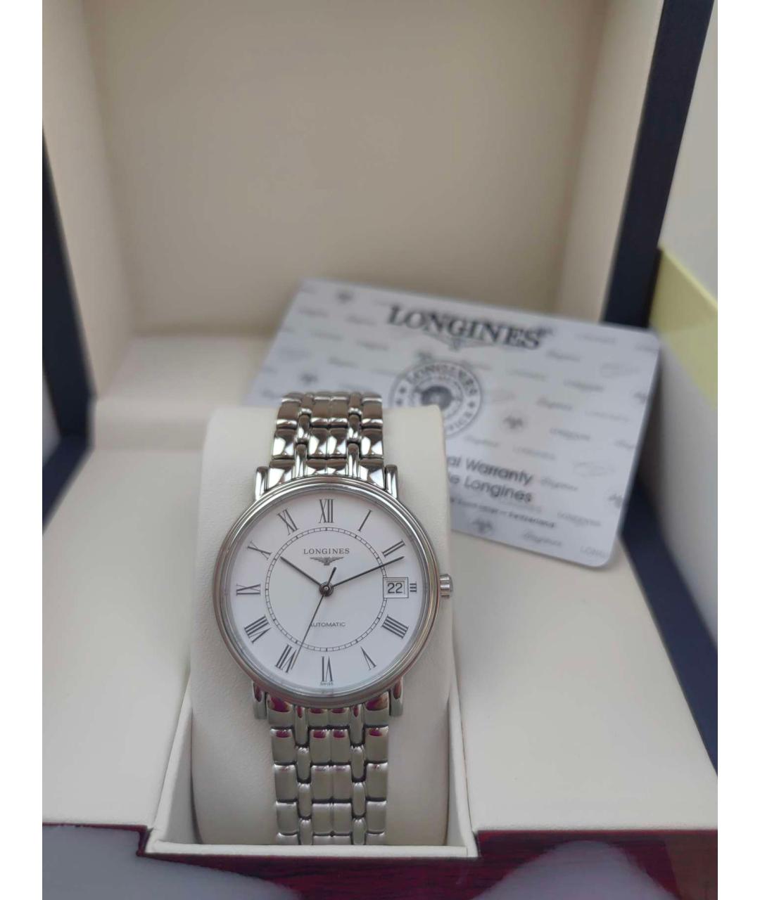 LONGINES Белые металлические часы, фото 2