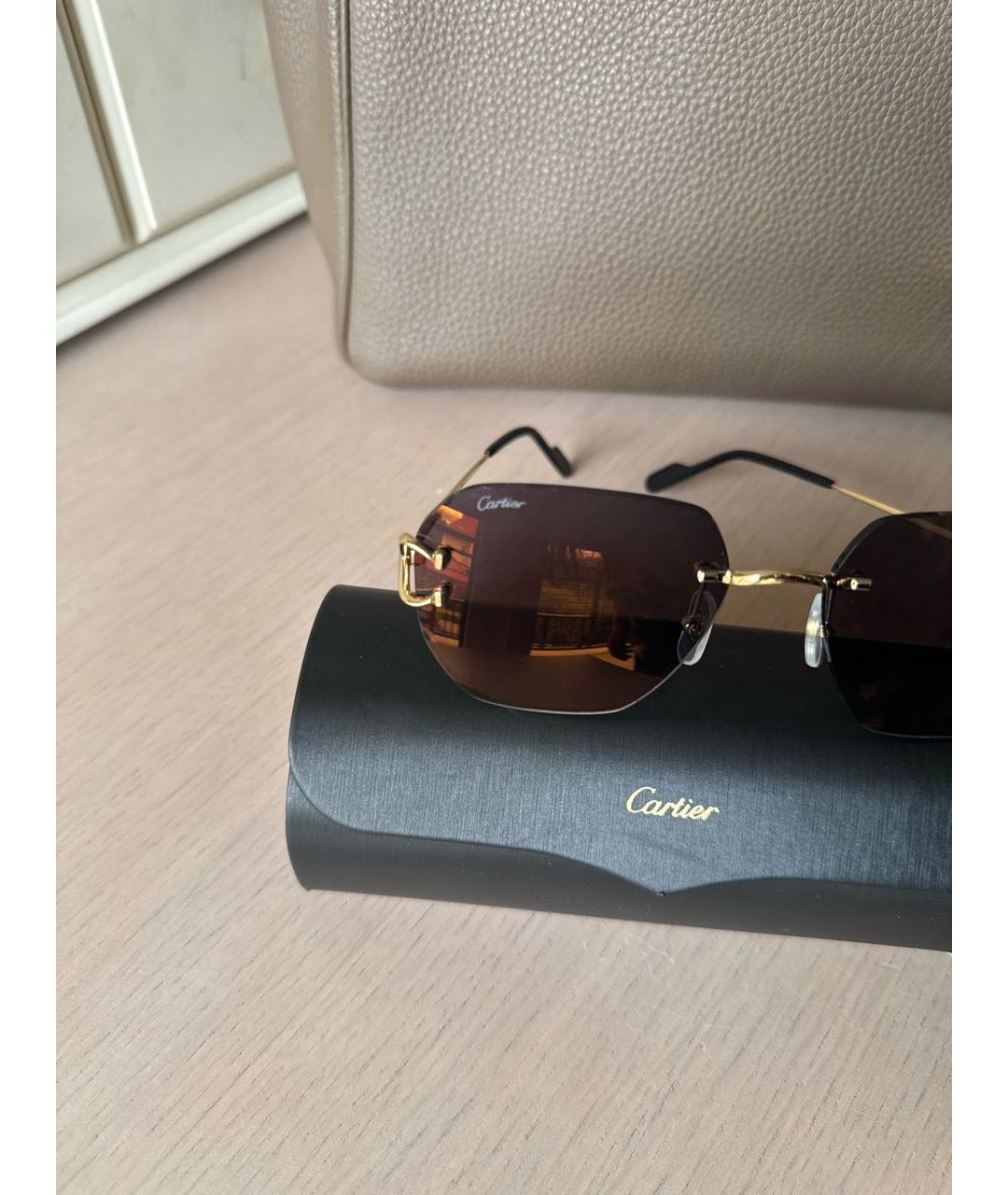CARTIER Черные металлические солнцезащитные очки, фото 3
