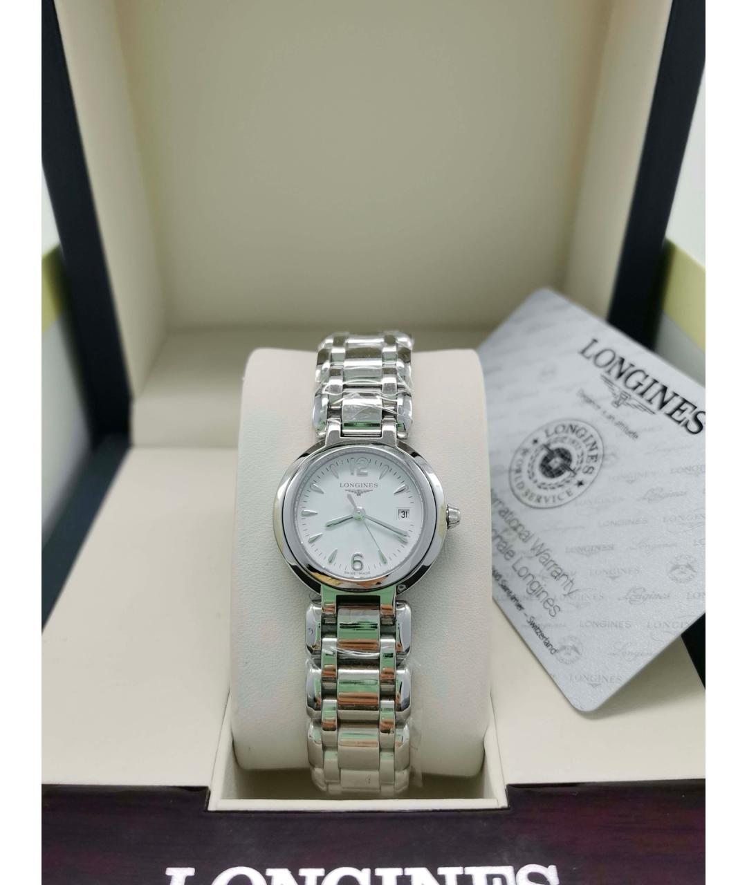 LONGINES Белые металлические часы, фото 2