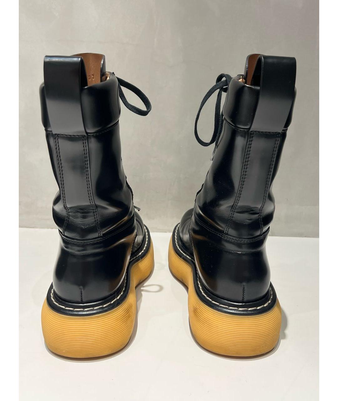 BOTTEGA VENETA Черные кожаные ботинки, фото 5