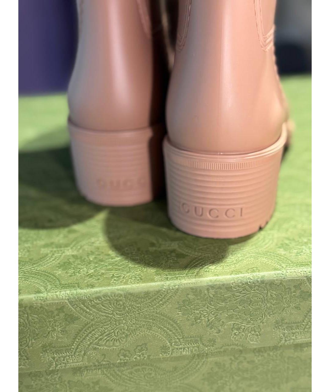 GUCCI Бежевые резиновые сапоги, фото 2