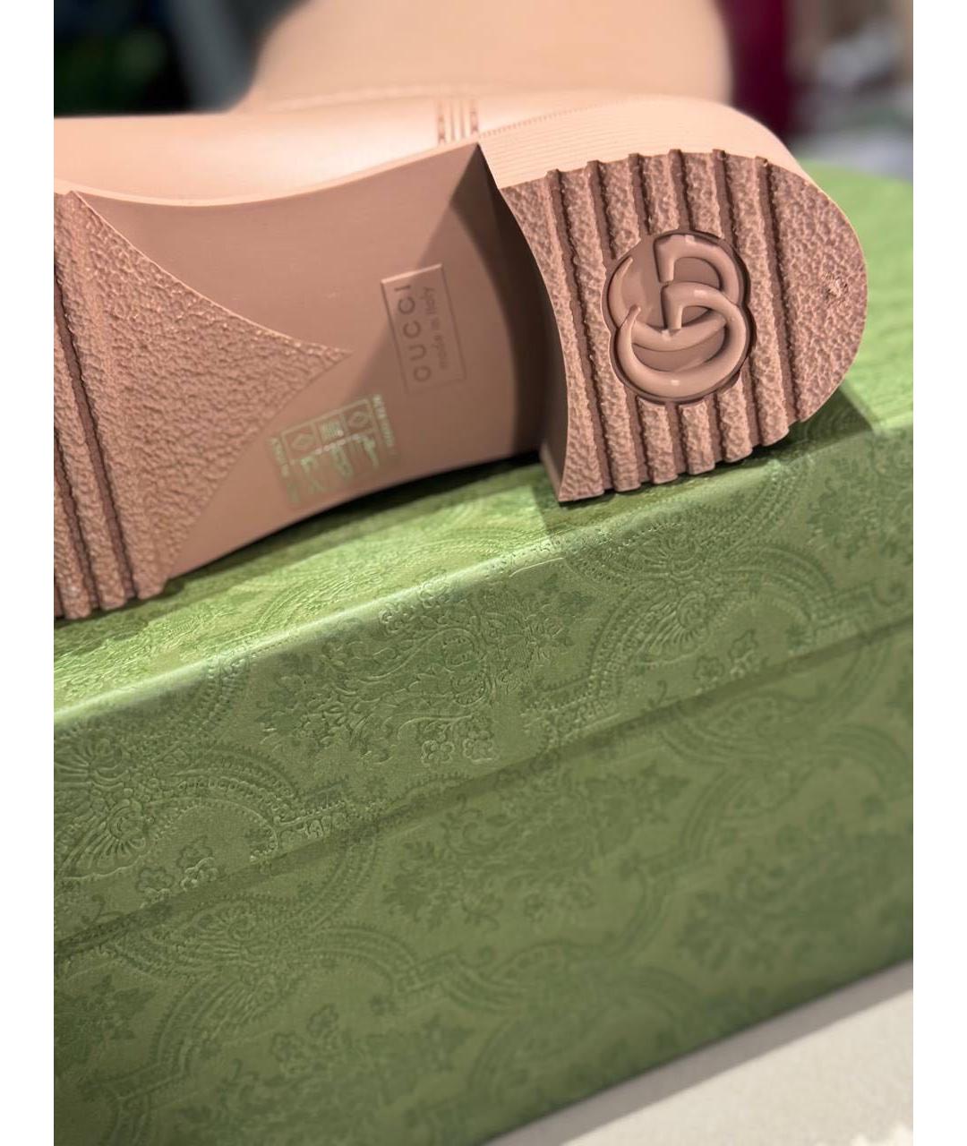 GUCCI Бежевые резиновые сапоги, фото 3