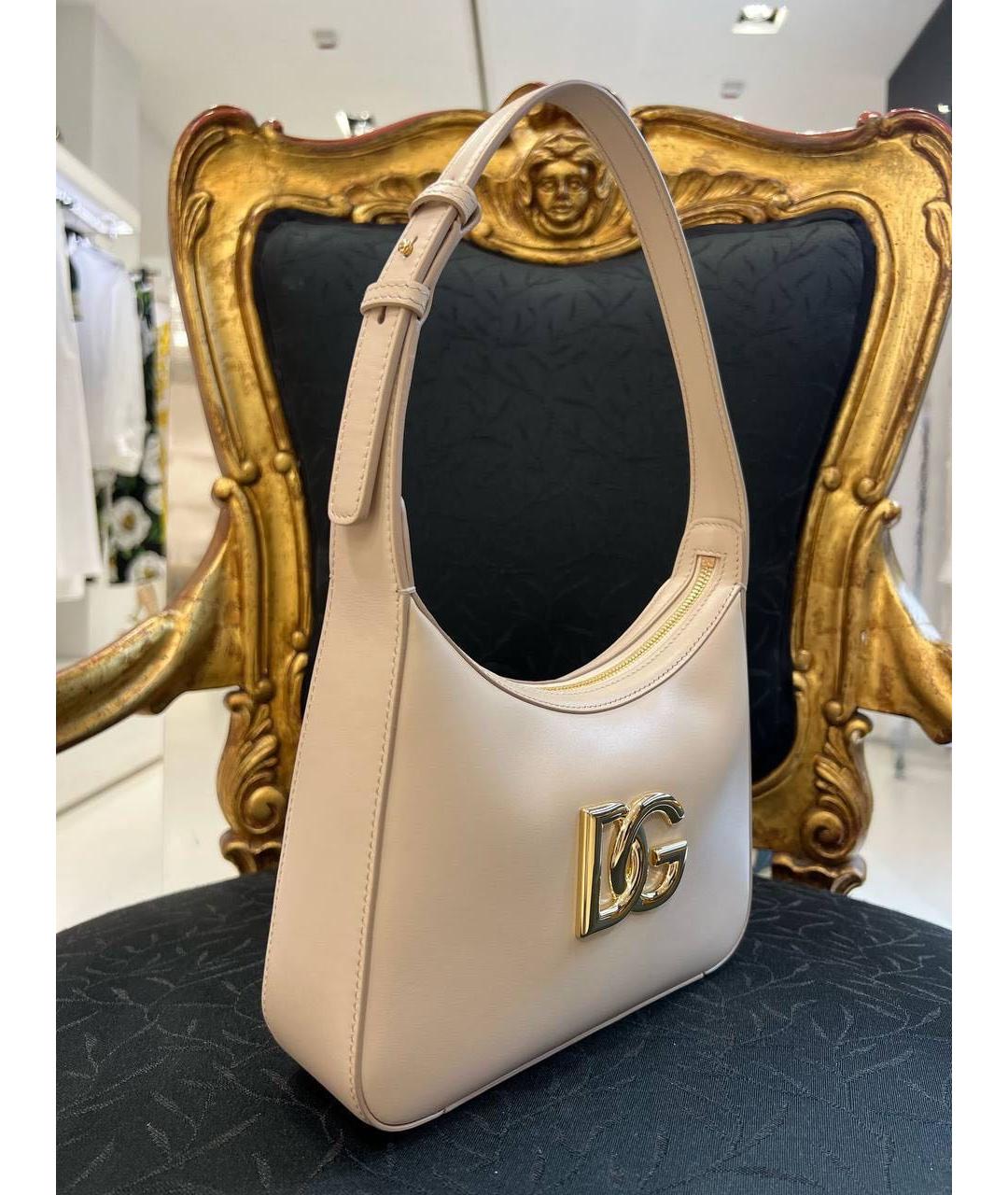 DOLCE&GABBANA Бежевая сумка с короткими ручками, фото 2
