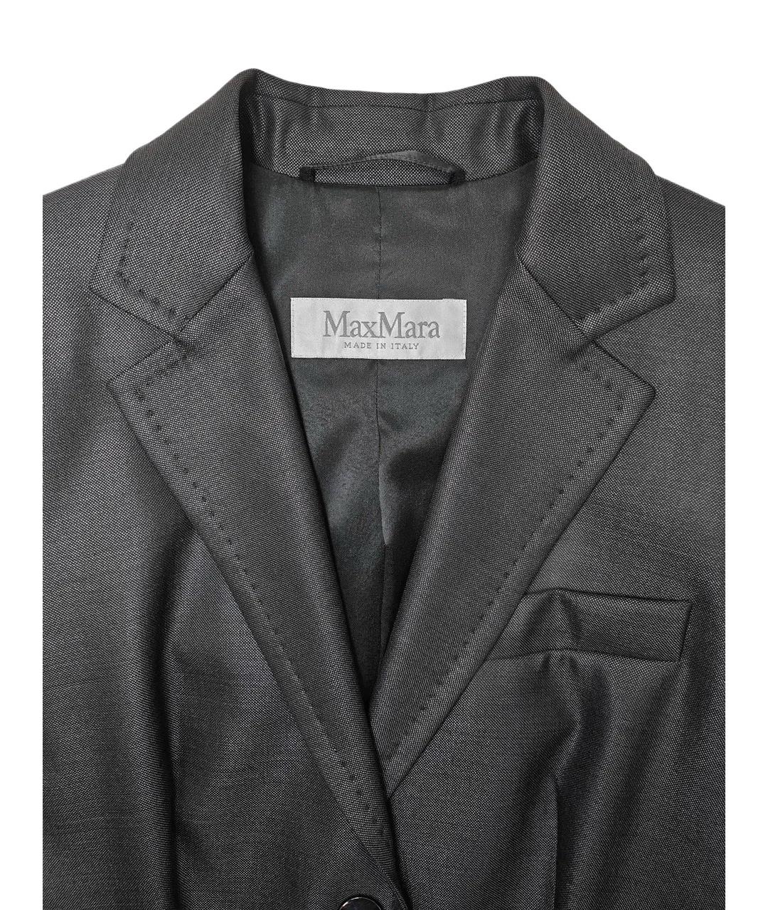 MAX MARA Темно-синий шерстяной жакет/пиджак, фото 5