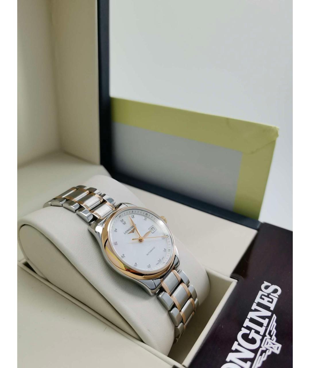 LONGINES Белые часы из розового золота, фото 4