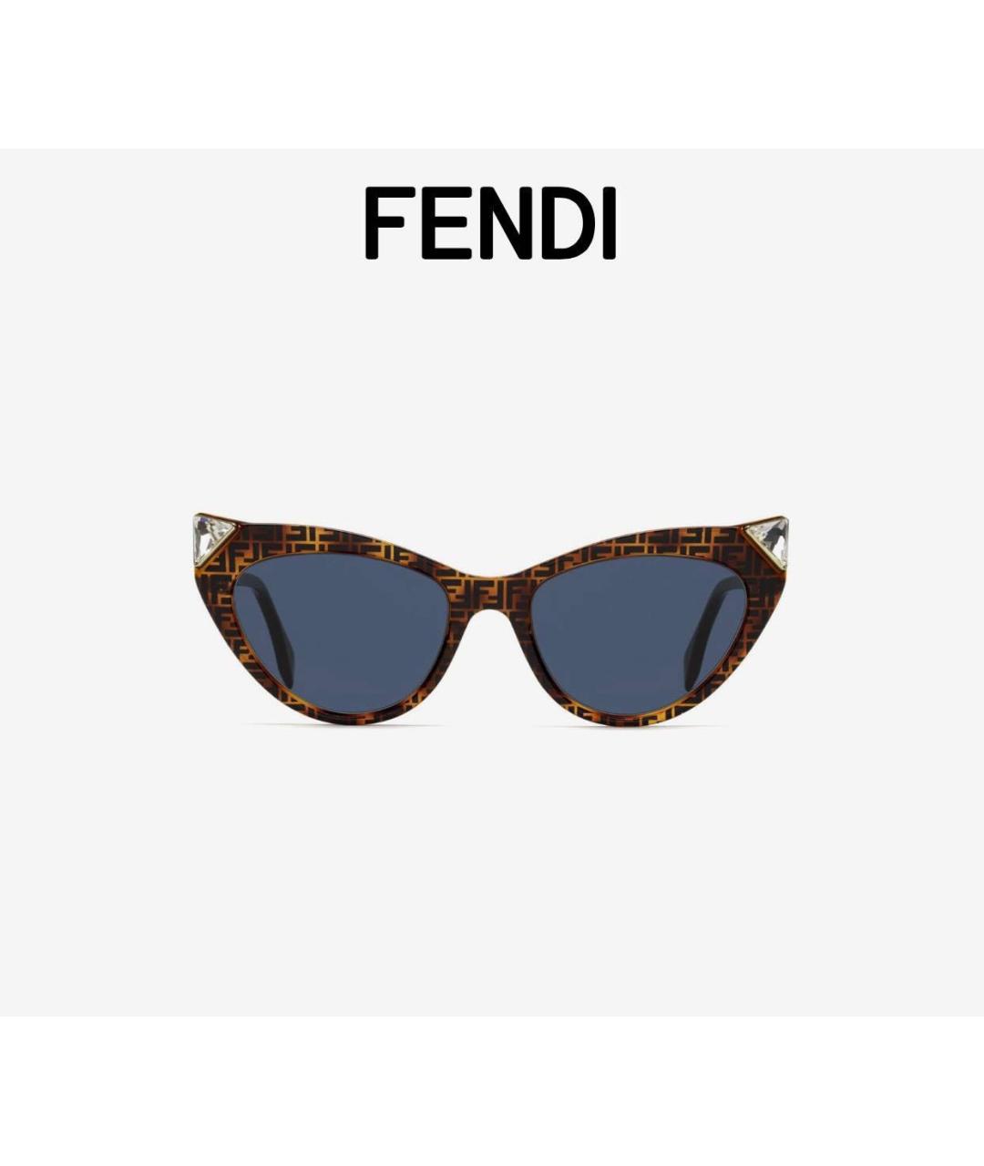 FENDI Коричневые солнцезащитные очки, фото 6