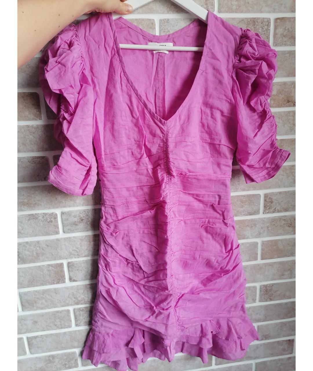 ISABEL MARANT ETOILE Розовое хлопковое повседневное платье, фото 5