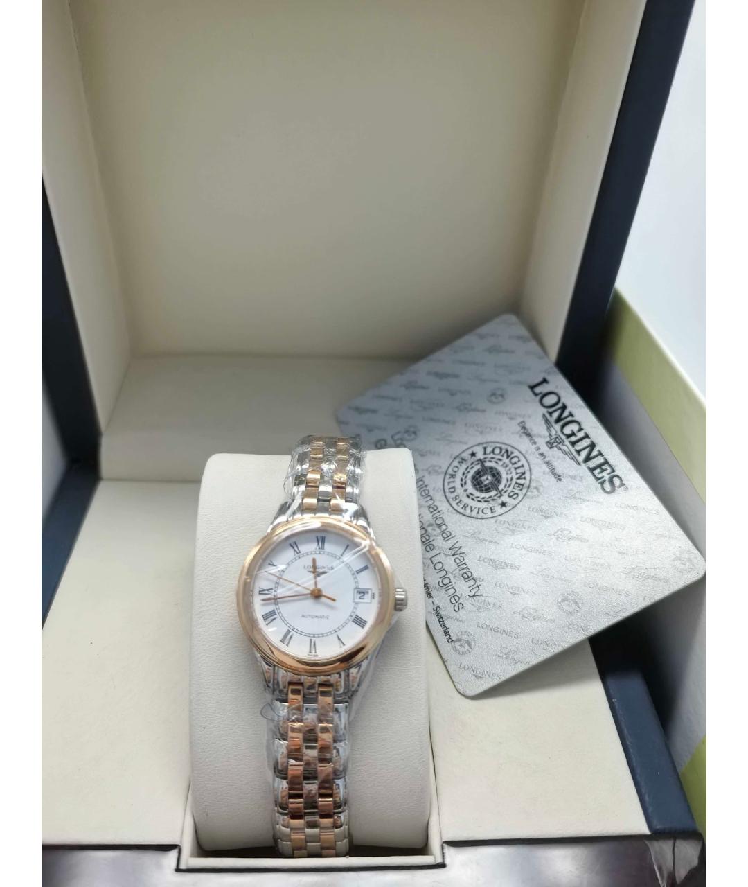 LONGINES Белые металлические часы, фото 2