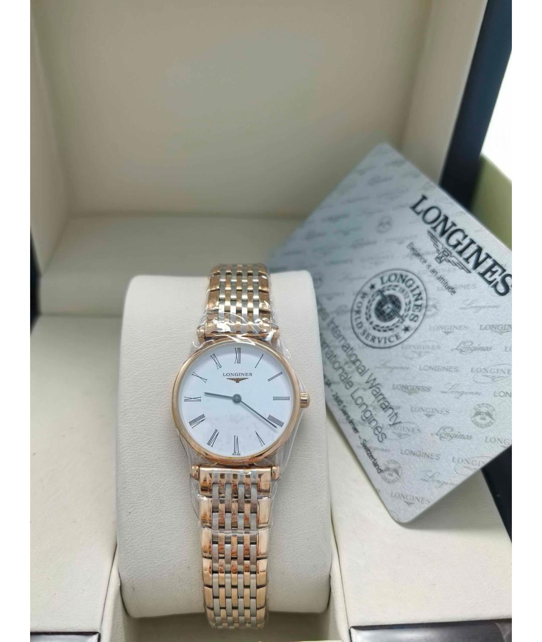 LONGINES Белые часы из розового золота, фото 6
