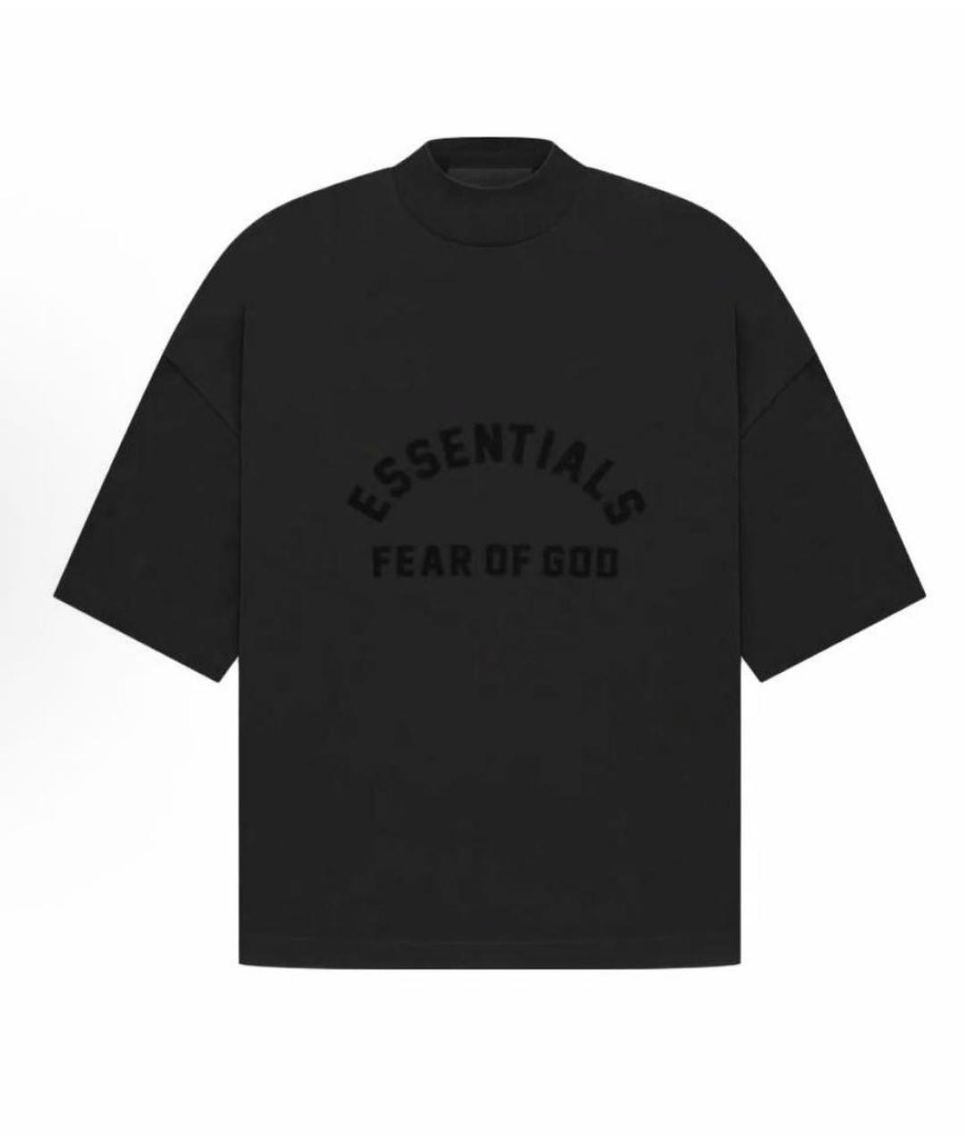 FEAR OF GOD ESSENTIALS Черная хлопковая футболка, фото 6