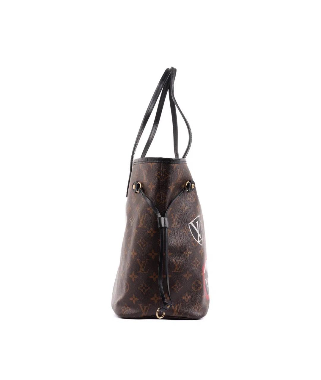 LOUIS VUITTON Коричневая кожаная сумка тоут, фото 5