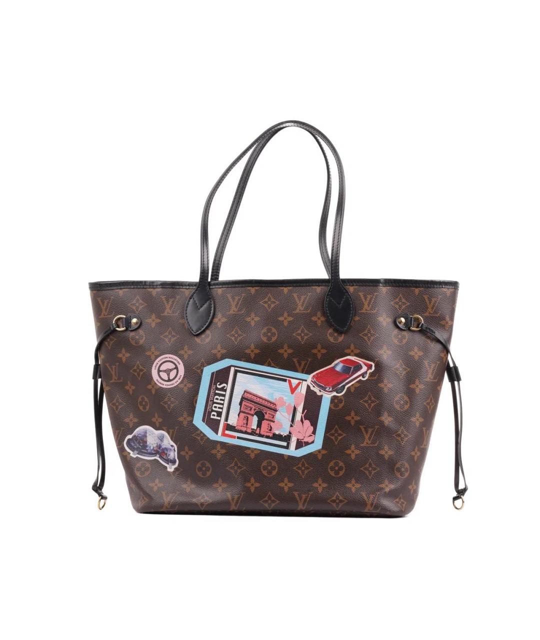 LOUIS VUITTON Коричневая кожаная сумка тоут, фото 3