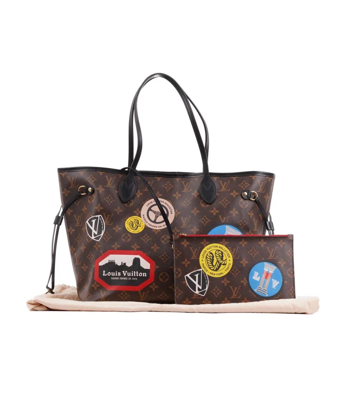 LOUIS VUITTON Коричневая кожаная сумка тоут, фото 2